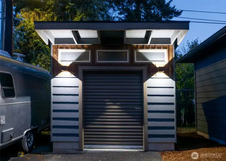 Lighted Storage Shed