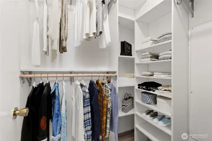 Primary Walk-in Closet (partially digitally stage)