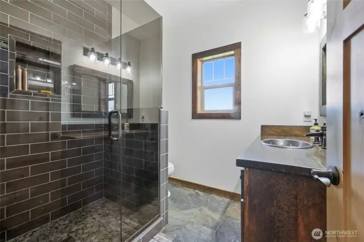Mainfloor Bathroom with walk in shower