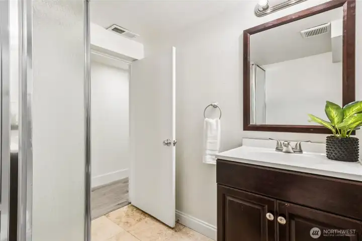 Downstairs 3/4 bathroom.