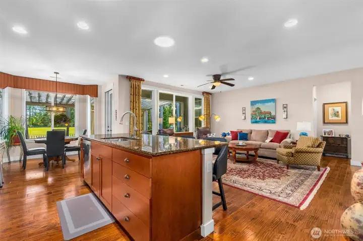 This island is spacious and perfect for your morning beverage and a good crossword puzzle and flows seamlessly into your Dining area This island is spacious and perfect for your morning beverage and a good crossword puzzle and flows seamlessly into your Dining area
