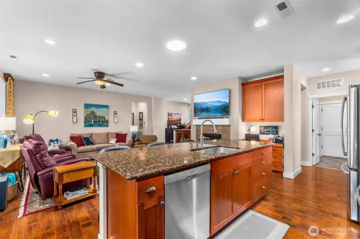 Whether creating your culinary masterpiece or just cleaning up the dishes, you won't be too far from your guests or the best part of that movie Whether creating your culinary masterpiece or just cleaning up the dishes, you won't be too far from your guests or the best part of that movie