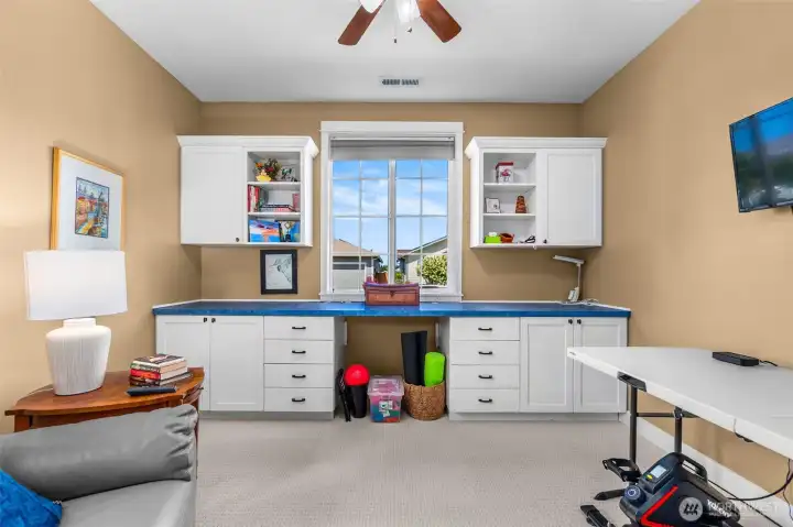 Or, Bedroom 2 can also be a lovely craft room with all this built-in cabinetry Or, Bedroom 2 can also be a lovely craft room with all this built-in cabinetry