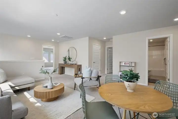 Spacious second lounge on top floor. Spacious second lounge on top floor.
