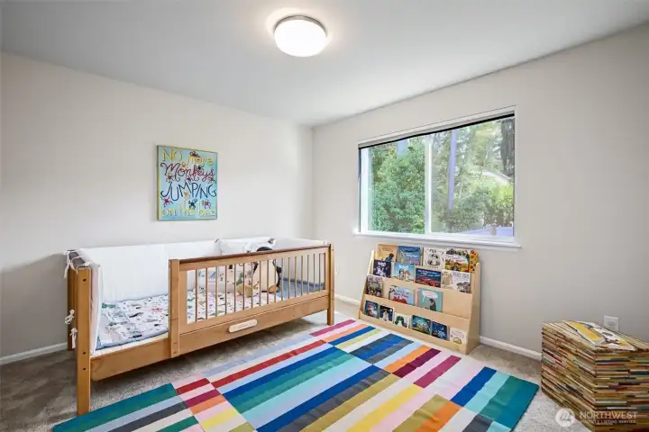 2nd of 4 bedrooms - this one with blackout blinds and window that overlooks backyard. 2nd of 4 bedrooms - this one with blackout blinds and window that overlooks backyard.