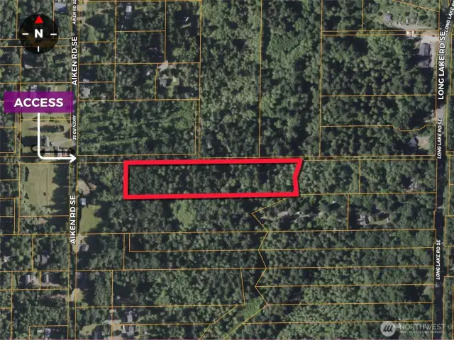 Overhead view with approximate boundaries in red.