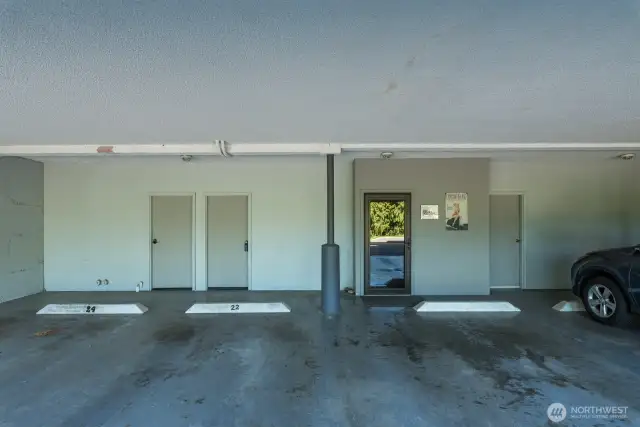 Parking spot #22 is right in front of storage unit