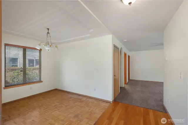 Hardwood floors in the Entry and DR.