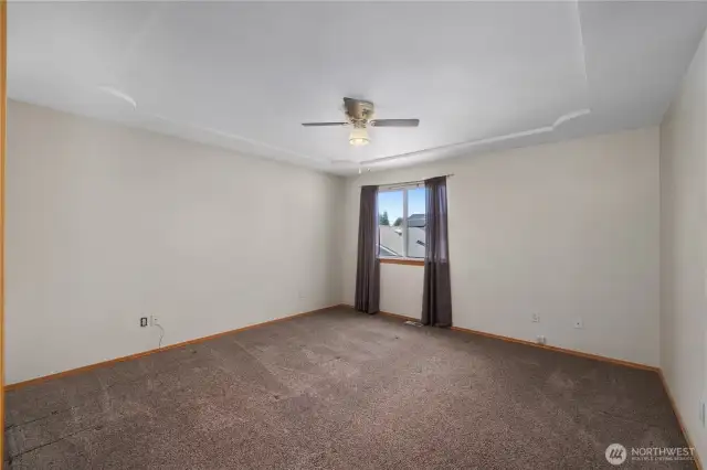 The 2nd floor primary suite is spacious.