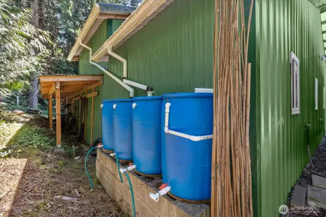 200 gallon rain water collection system included!