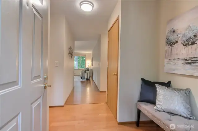 Spacious entry. All hard surface flooring. No unit below.