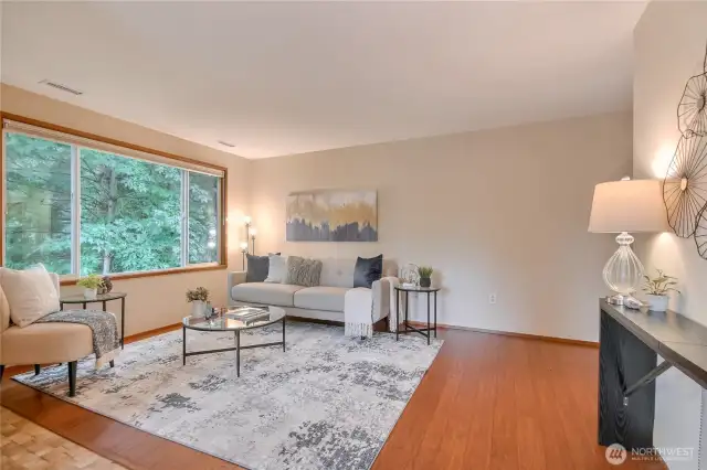 Open room with lots of wall space for flexible furniture layout.
