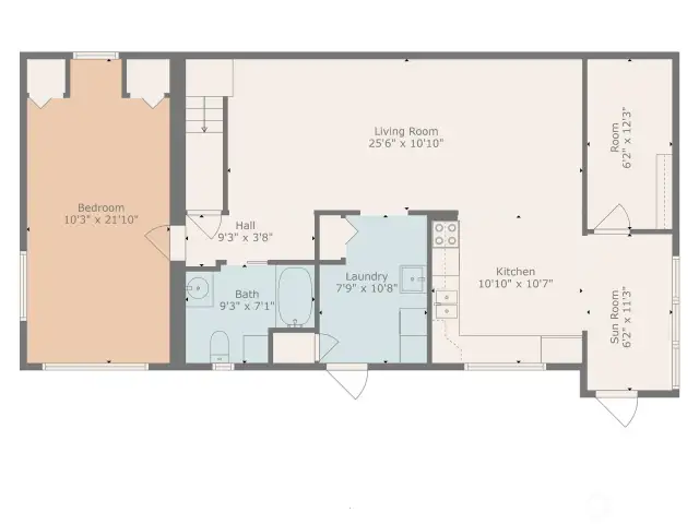 Lower level floor plan.