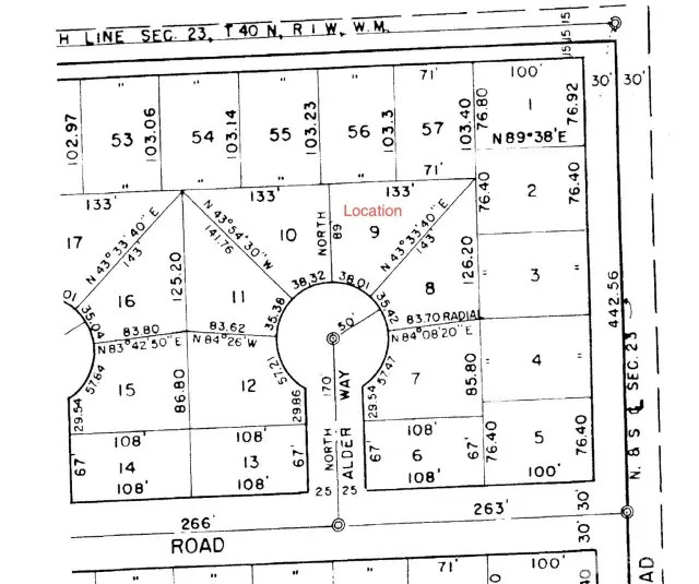 Lot #9 on Alder Way cul de sac