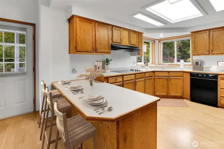 VIRTUALLY STAGED - Island Eating Bar, Tons of Cabinets & All Appliances Included