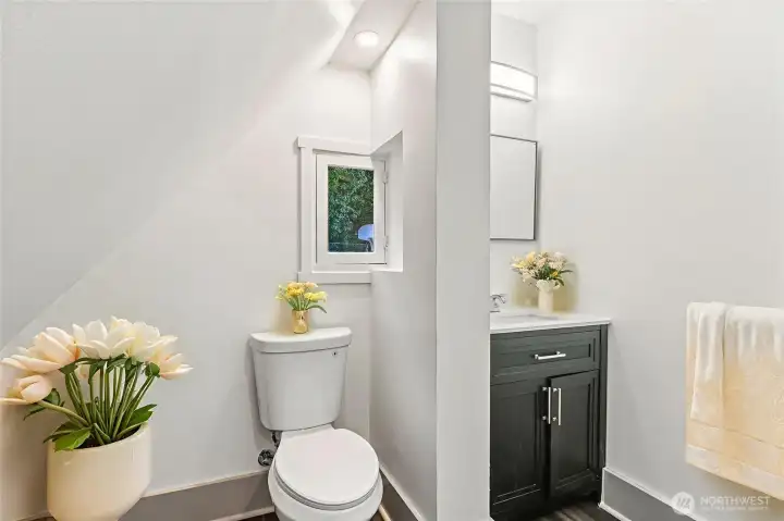 Virtually Staged- Upstairs powder room