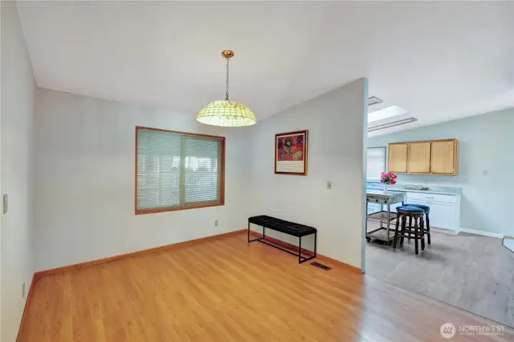Separate dining room off kitchen. Plenty of room for hutch, table & chairs.