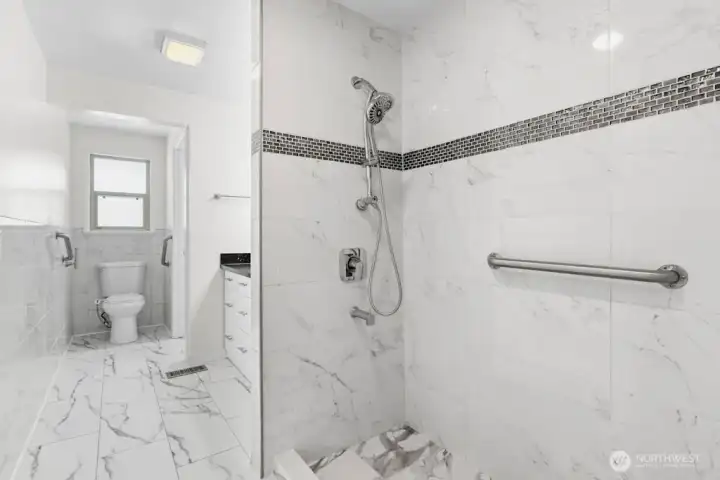 Bathroom 1 of 3, marble tile