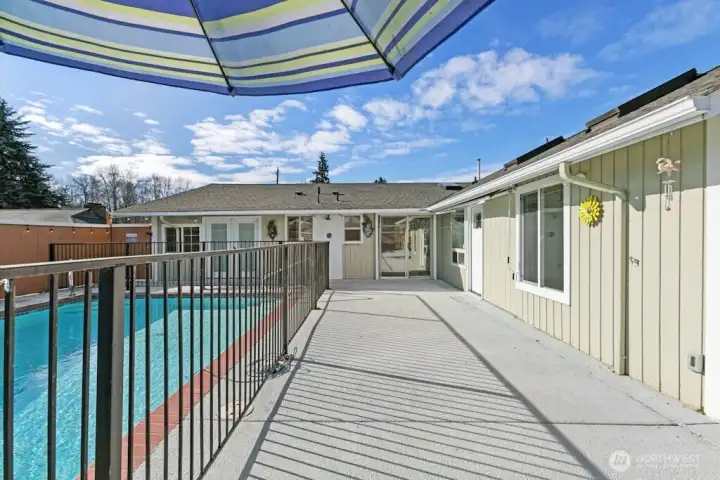 Pool area looking to the West