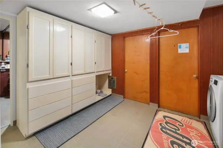 Common area lockers and individual apartment storage rooms