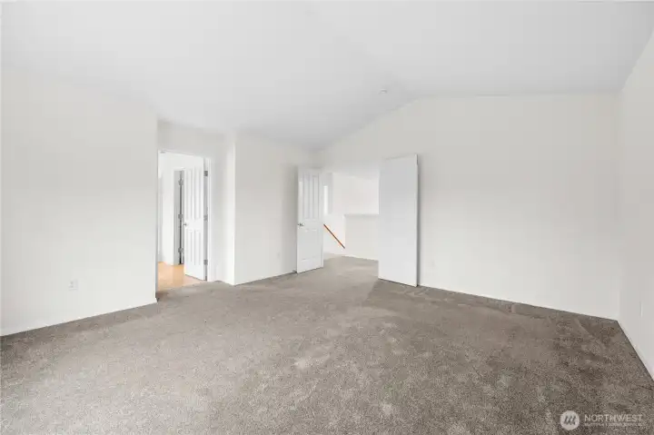 Double Doors Lead To Upstairs Primary Suite