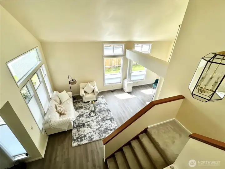 view of living room from upstairs