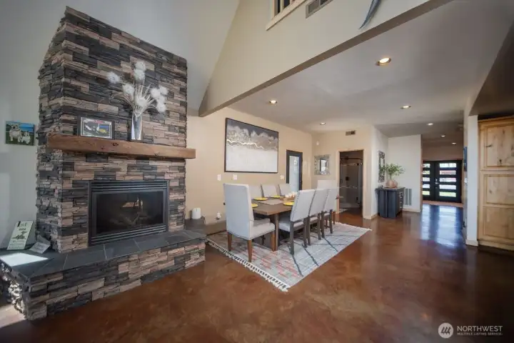 Propane stone fireplace