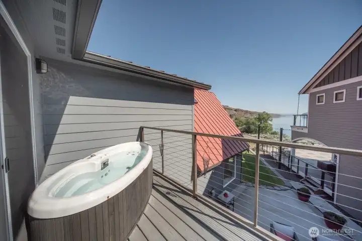 Hot tub off the main bedroom private deck.