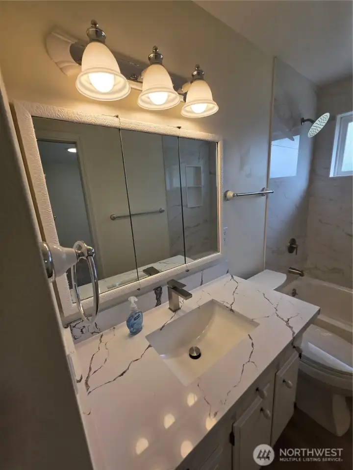 Another view of remodeled bathroom.