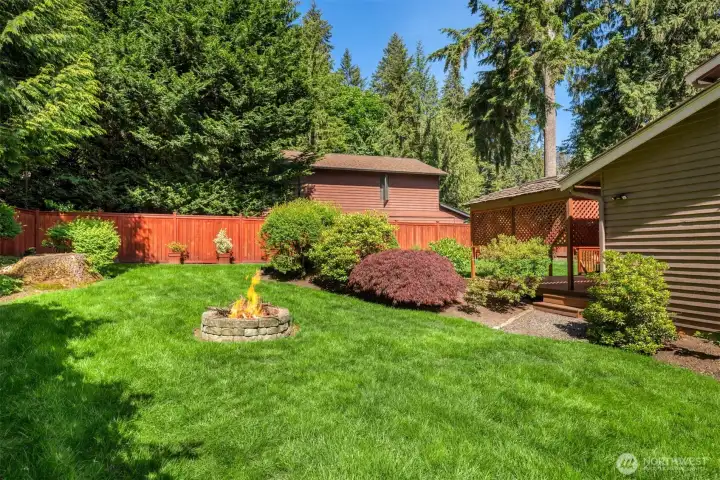 Backyard perfect for lawn games and entertaining!