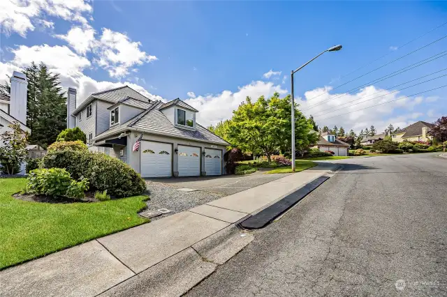 Corner lot with 3 car garage