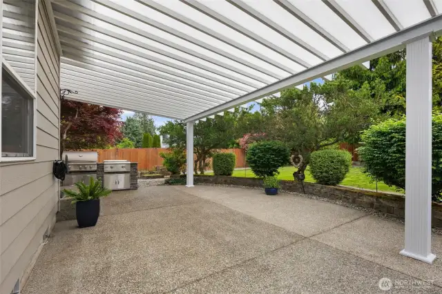 Oversized outdoor back patio