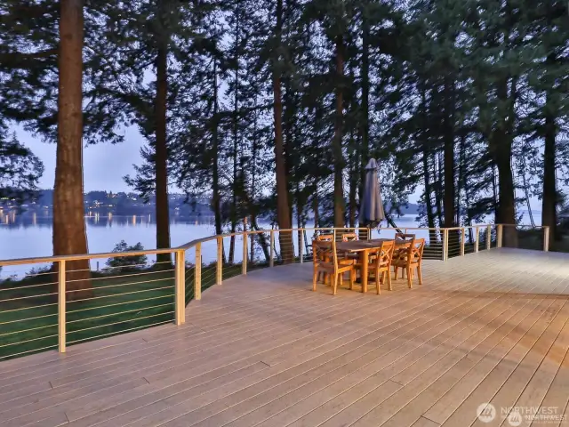 Large deck with view of harbor