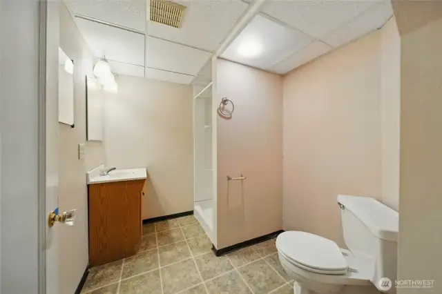 3/4 Bath in Basement
