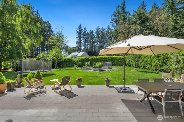Mature plantings in the yard create your own private retreat