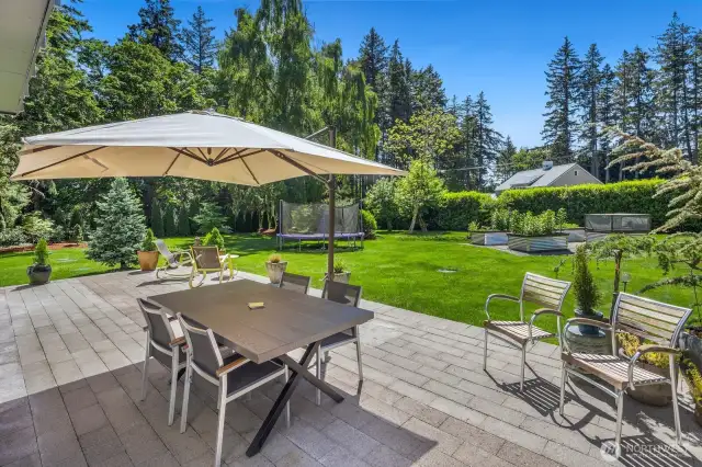 Trampoline shown in the background can stay with the house if desired.