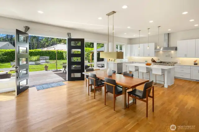 The great room flows seamlessly to the patio, making indoor/outdoor entertaining a breeze.