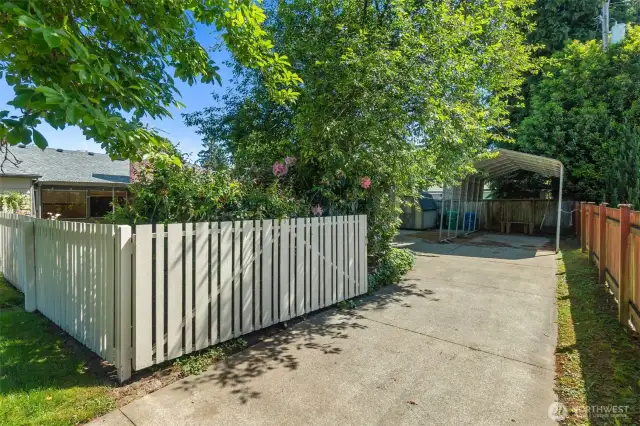 Gated driveway.