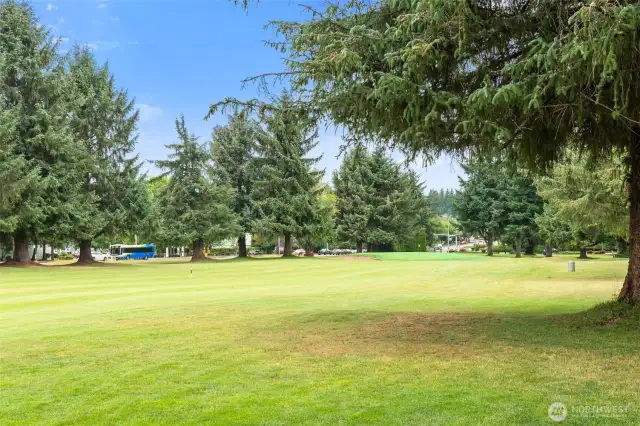 View of the fairway from the backyard.