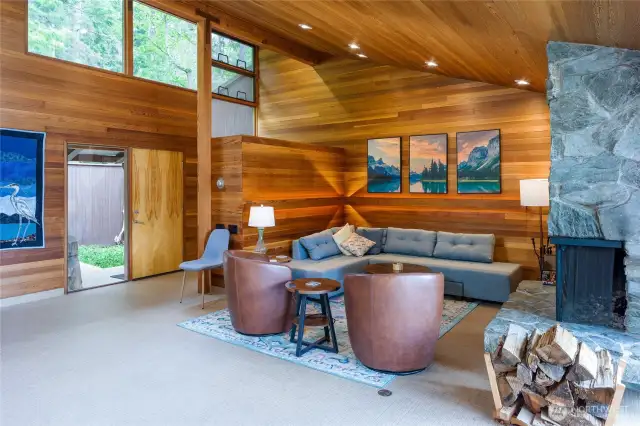 The tile radiant floor heating creates a warmth throughout the home.