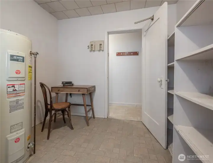 Large laundry room big enough for a small desk/office space