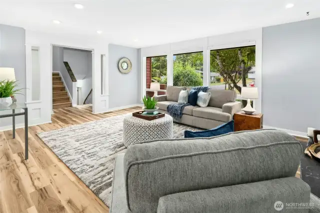 Floor-to-ceiling windows in the living room