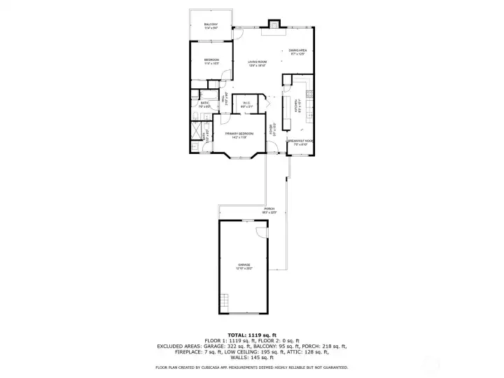 Great garage with storage and overhead storage accessed by walkup staircase.