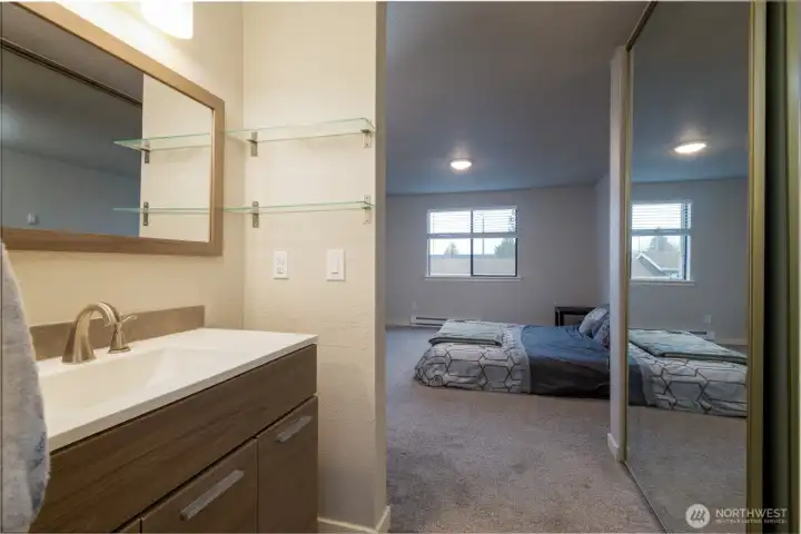 Half bath attached to Primary Suite