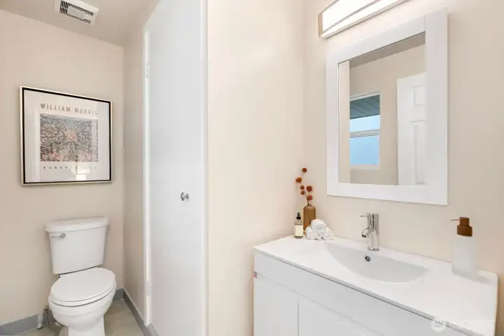 All new primary bathroom! Door on right is to walk-in shower.