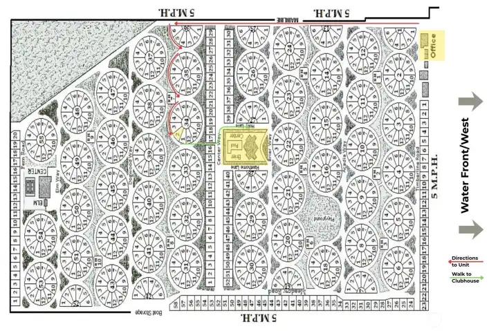 Map to unit with direct trail access to the clubhouse and pool