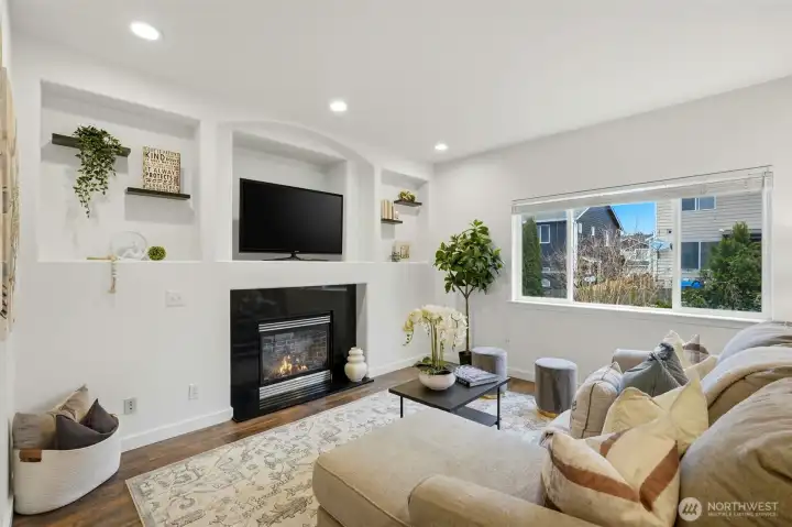 Gas fireplace in living room