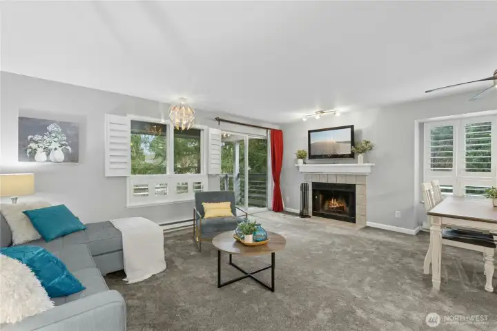 The spacious living room is ideal for both entertaining and quiet evenings at home