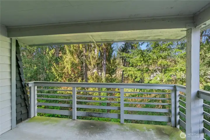 Covered deck w/ storage closet (not seen here)