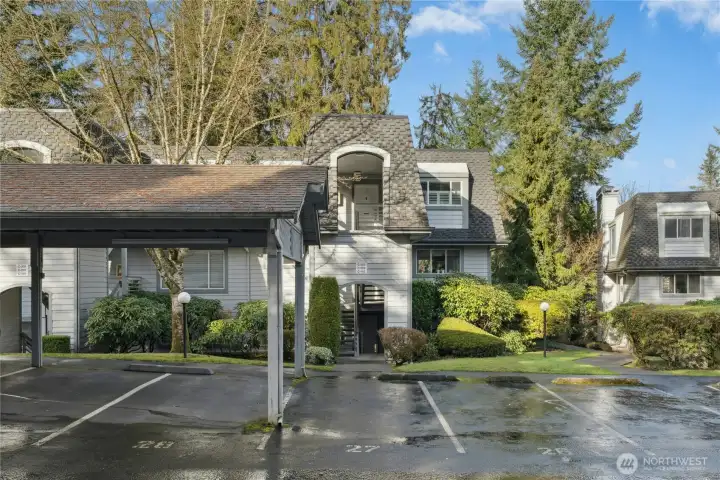 2 Deeded parking spots - 1 covered and 1 uncovered. Conveniently located directly in front of unit.